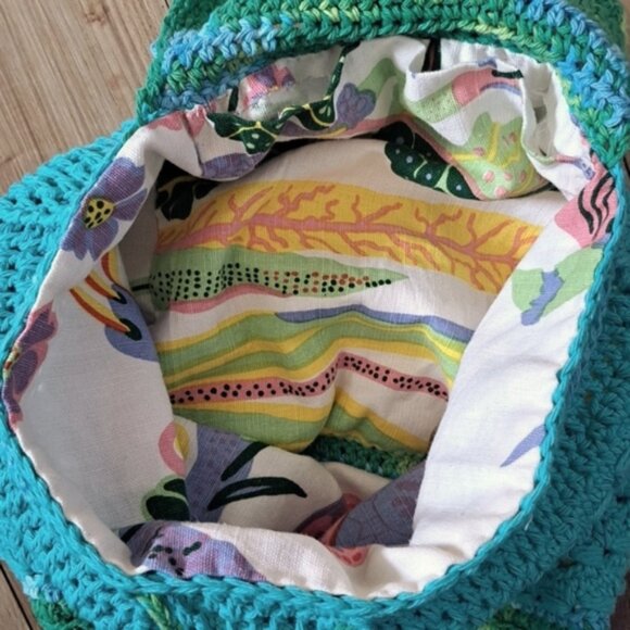 Hand Crafted Crochet Cotton Back Pack Bag Purse Tote - Picture 7 of 16